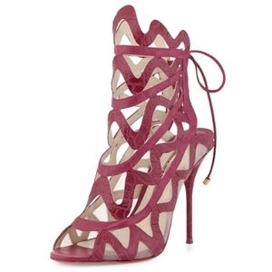 NEW Sophia Webster 37.5 Mila Croc Embossed Heels